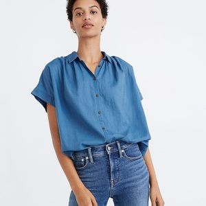 🚨LAST CHANCE🚨 MADEWELL • Central Shirt in Bright Indigo, xxs